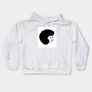 Black woman face illustration in black and white Kids Hoodie